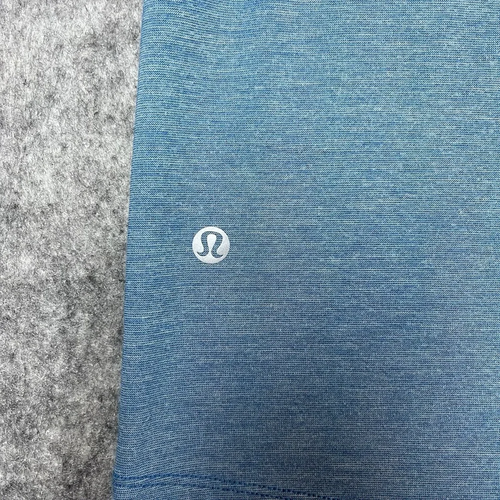 Lululemon Men's Evolution Polo Shirt Heathered Blue Short Sleeve Size M Athletic - Picture 6 of 8